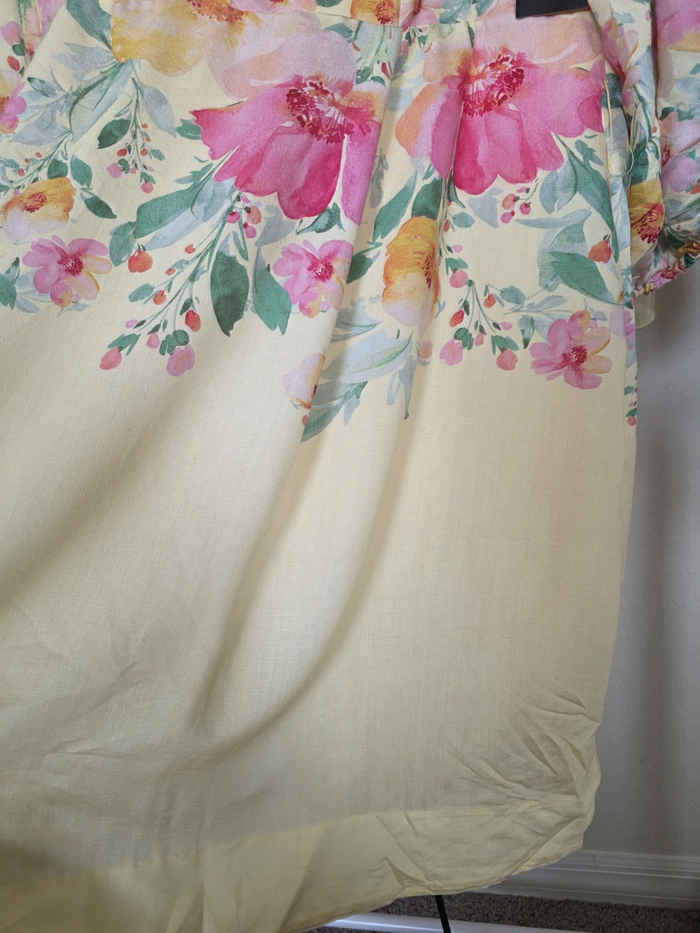Tahari ASL Lemon Floral Belted Dress Pink Blooms Placed (Snag) 16W Long Sleeve - Picture 4 of 12